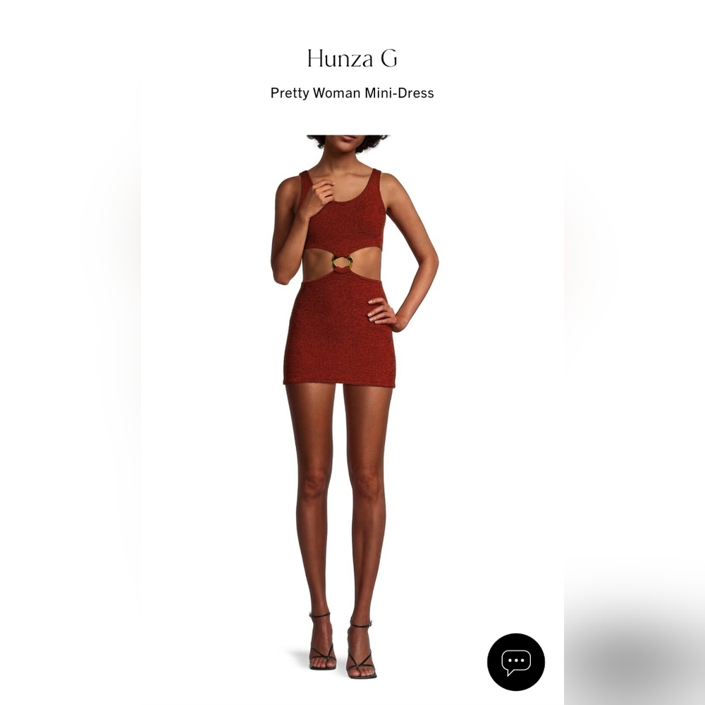 Hunza G Pretty Woman Mini Dress in Chestnut Color